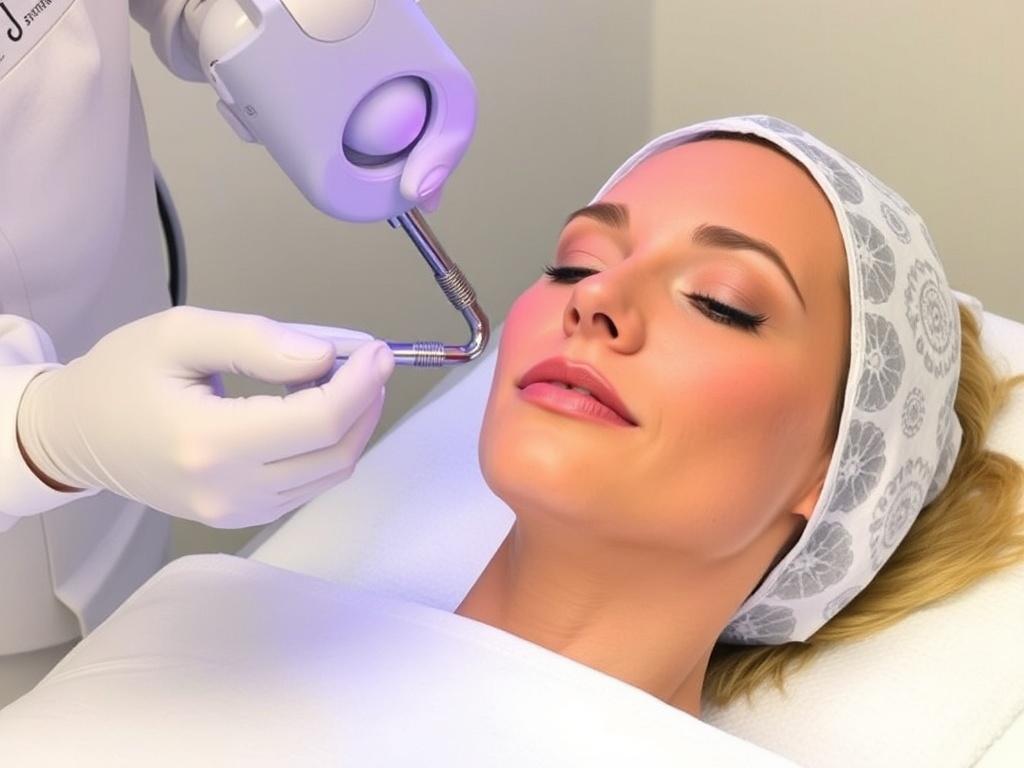 Ultrasound SMAS lifting for face tighteningфото