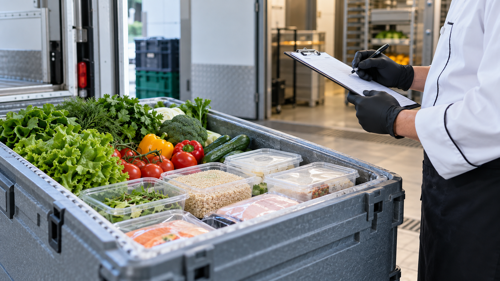 Приёмка поставки продуктов для ресторана